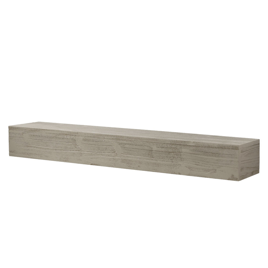 60" Rustic Wood Fireplace Mantel,Wall-Mounted & Floating Shelf for Home Decor grey