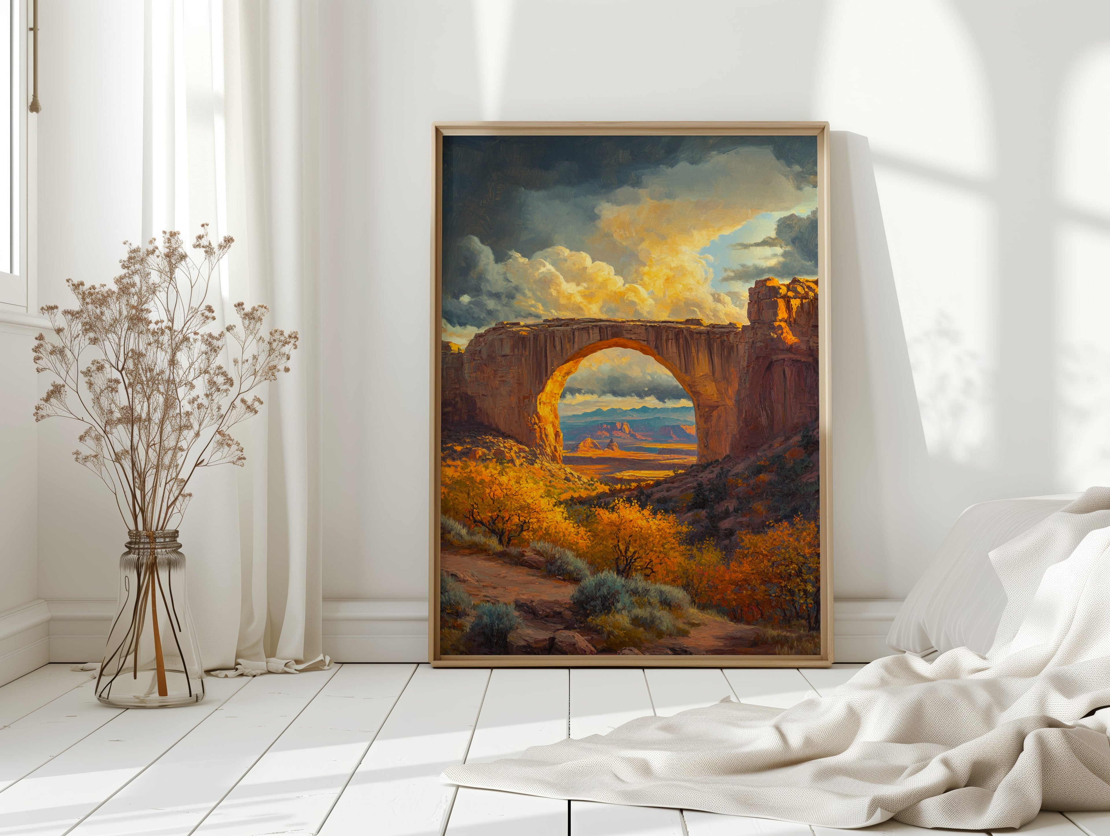 Southwest Arch Canyon Canvas – Autumn Desert Landscape Wall Art