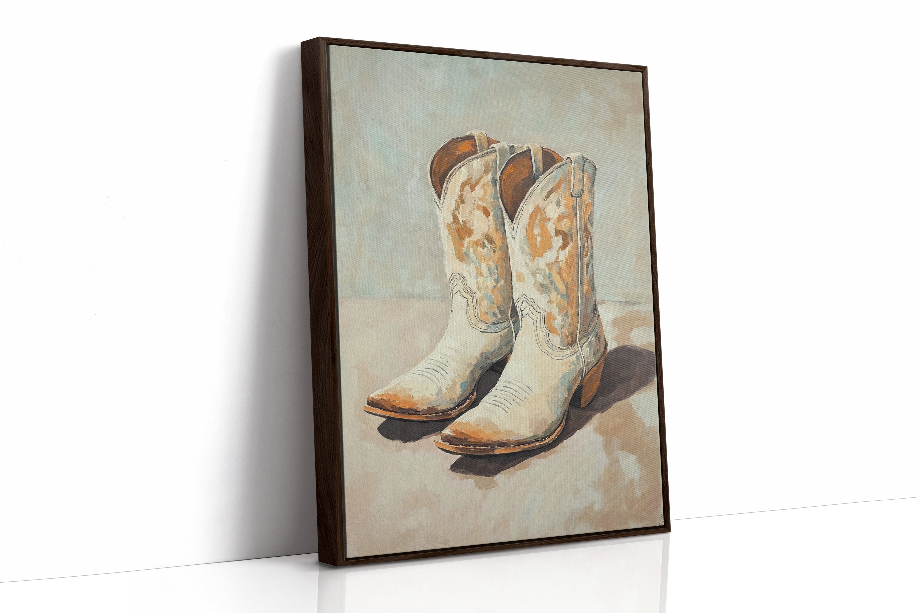 Vintage Cowgirl Boots Canvas – Western Boot Wall Art