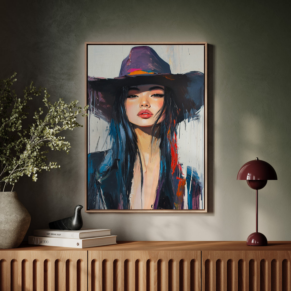 Fierce Cowgirl Canvas – Western Woman Portrait Wall Art