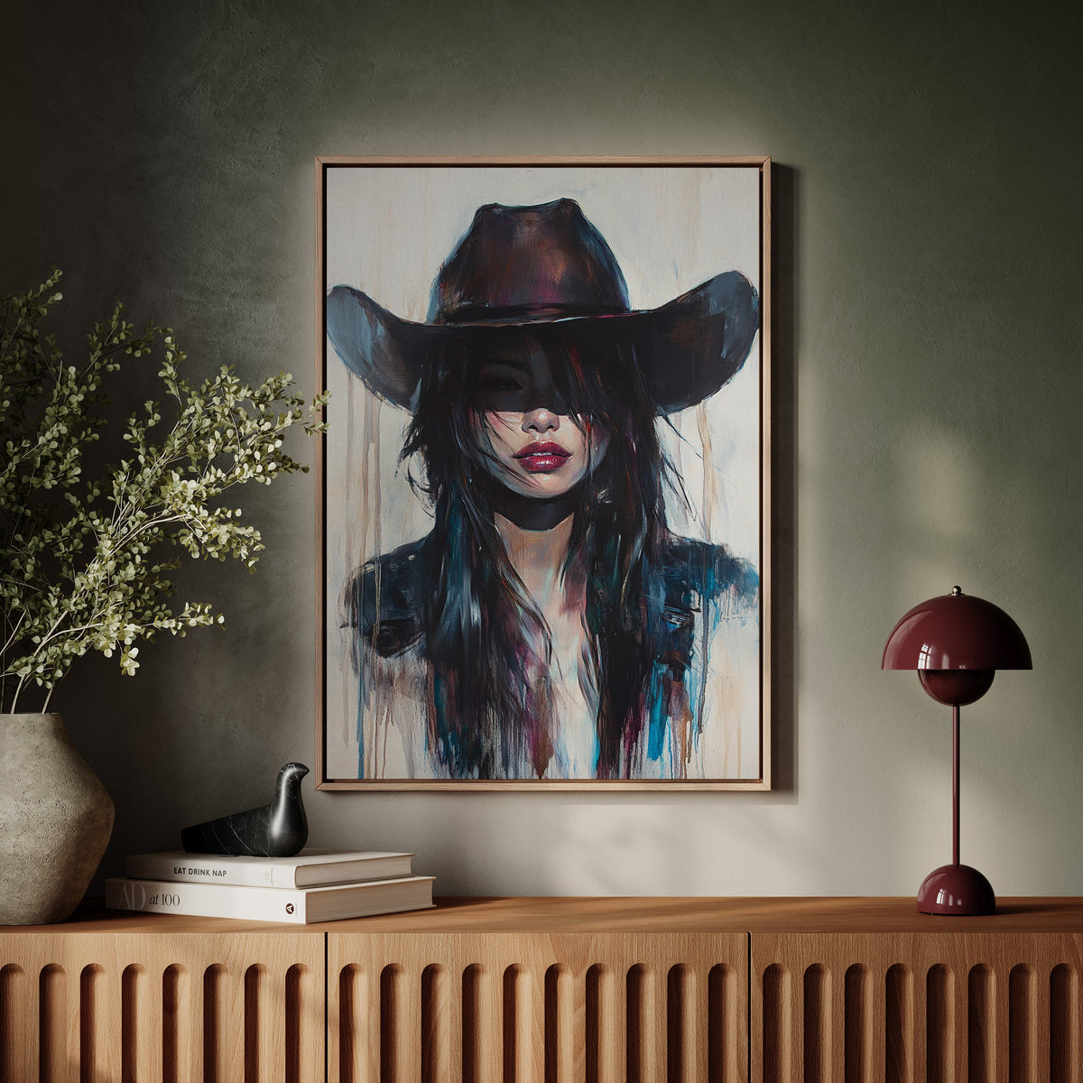 Mystic Cowgirl Canvas – Moody Western Woman Wall Art