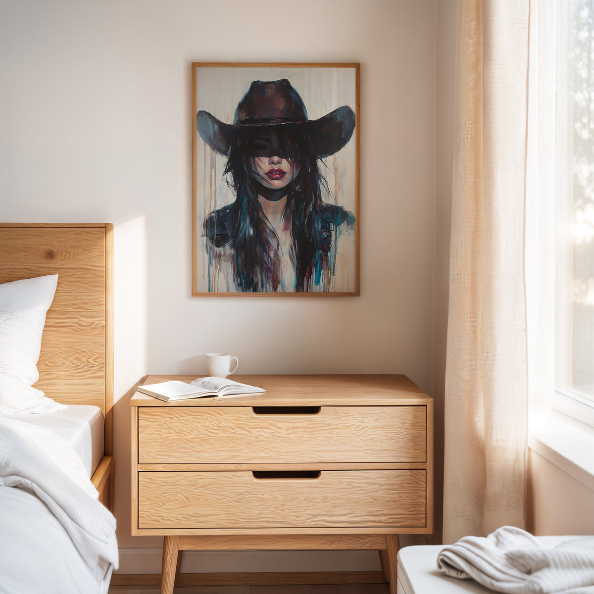 Mystic Cowgirl Canvas – Moody Western Woman Wall Art