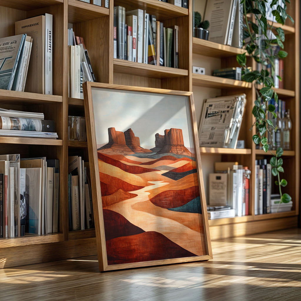Abstract Desert Butte Canvas – Modern Southwest Wall Art