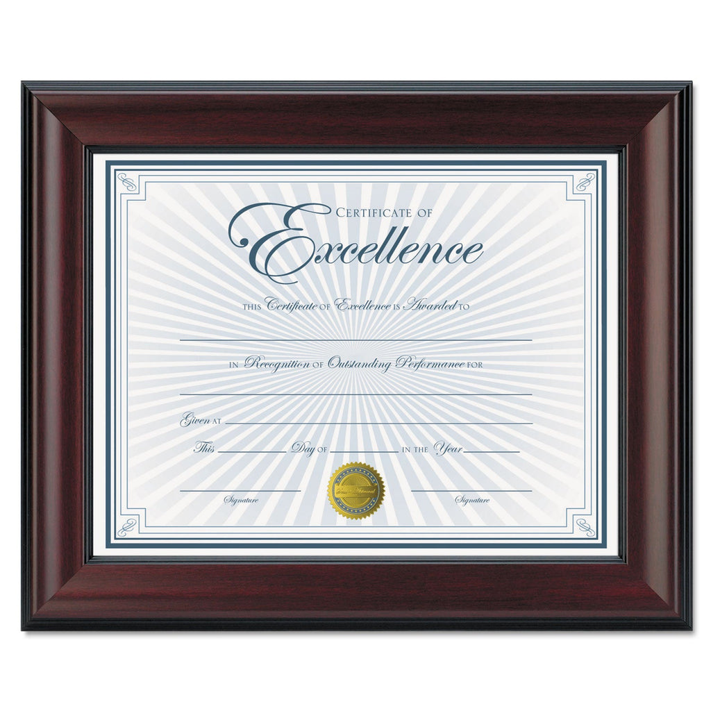 DAX Rosewood Document Frame, Wall-Mount, Plastic, 8.5 x 11