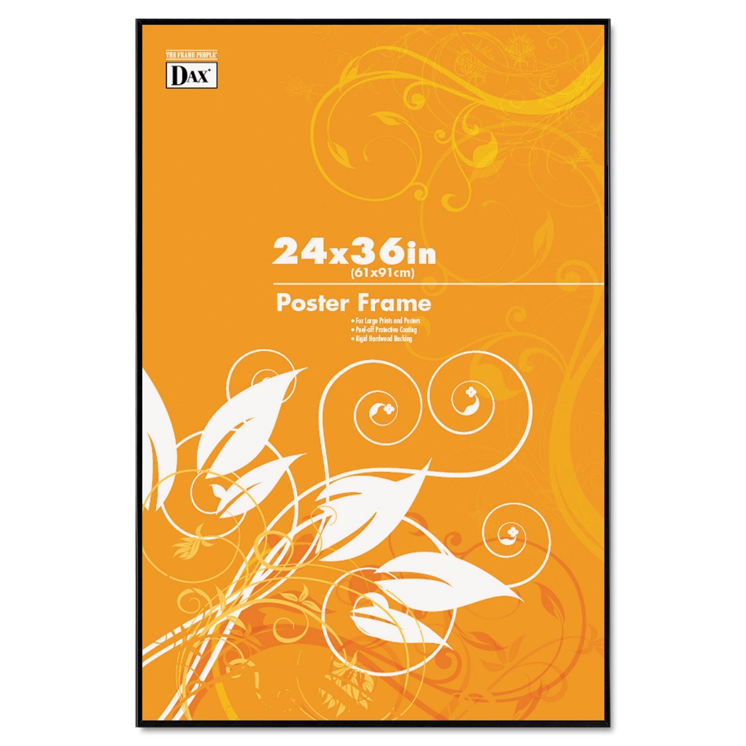 DAX Coloredge Poster Frame, Clear Plastic Window, 24 x 36, Black