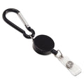 Advantus Metal Badge Reel/Carabiner Set, 24" Extension, Black, 5/Pack