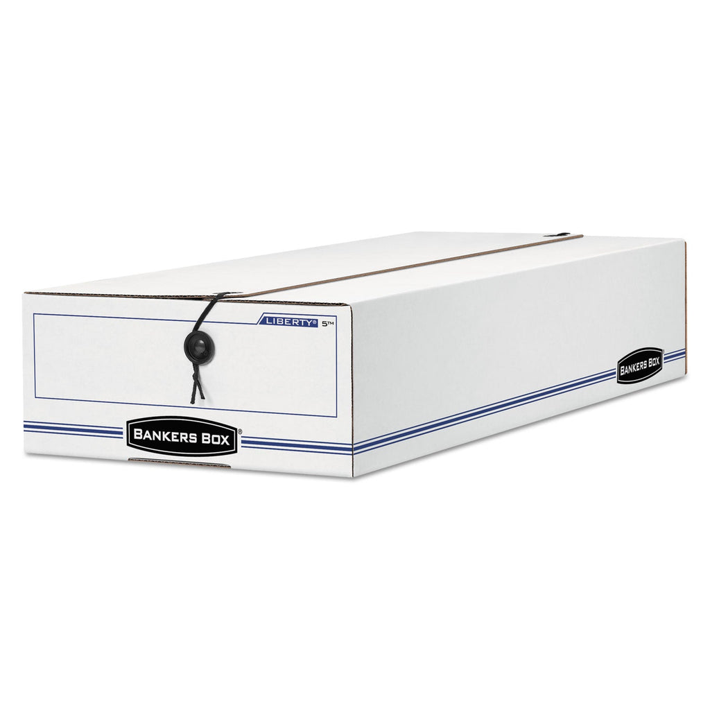 Bankers Box LIBERTY Check and Form Boxes, 9.5" x 23.75" x 4.5", White/Blue, 12/Carton