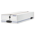 Bankers Box LIBERTY Check and Form Boxes, 9.5" x 23.75" x 4.5", White/Blue, 12/Carton