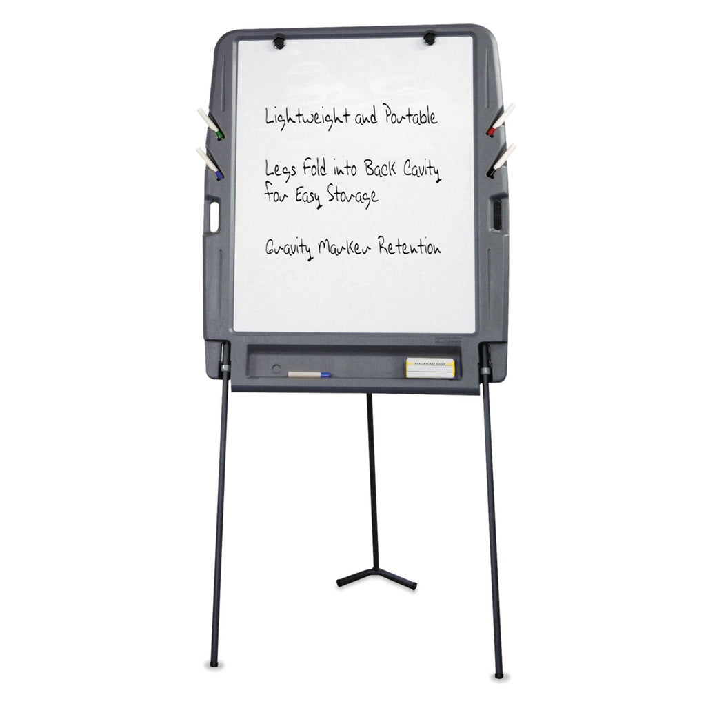 Iceberg Ingenuity Portable Flipchart Easel with Dry Erase Surface, Resin Surface Frame, 35 x 30 x 73, Charcoal