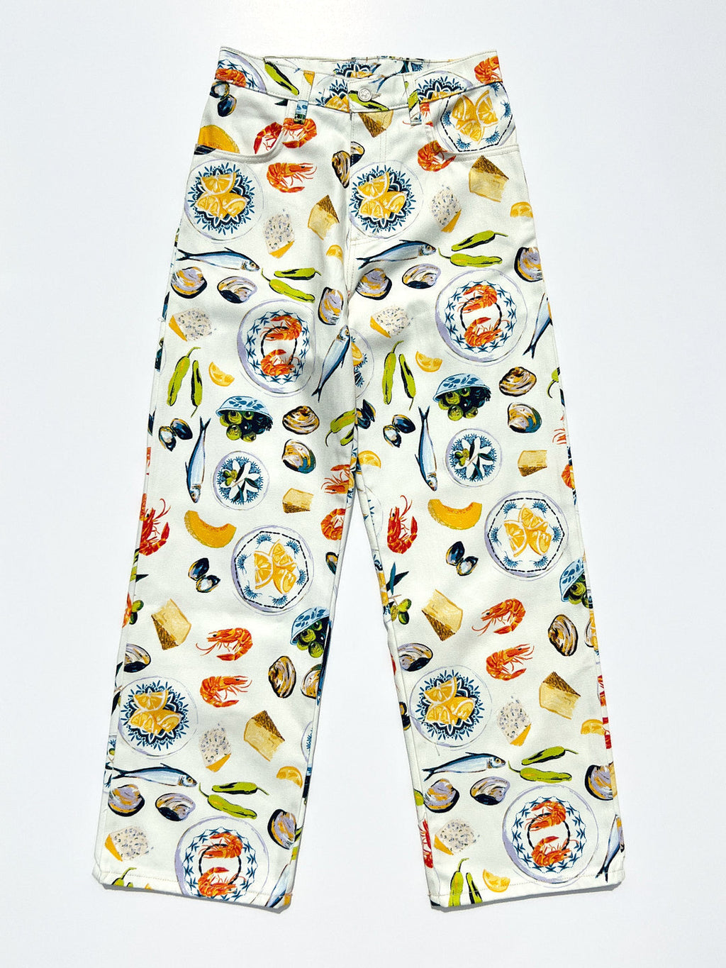 Printed High-quality Fashionable Casual Denim Womens Pants