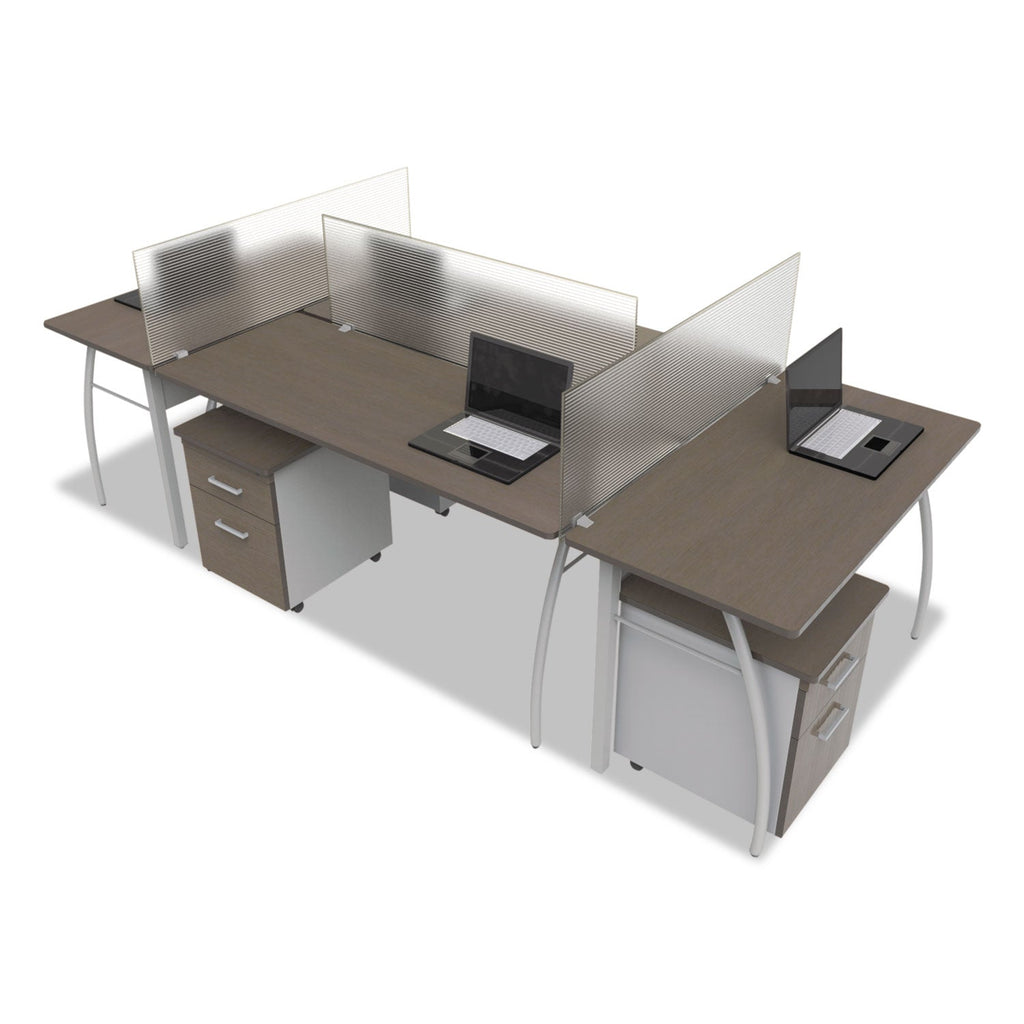 Linea Italia Trento Line Dividing Panel, Polycarbonate, 47.13w x 1.75d x 15.5h, Translucent