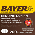 Bayer Genuine Aspirin 325mg Coated Tablets – 200 ct Value Size