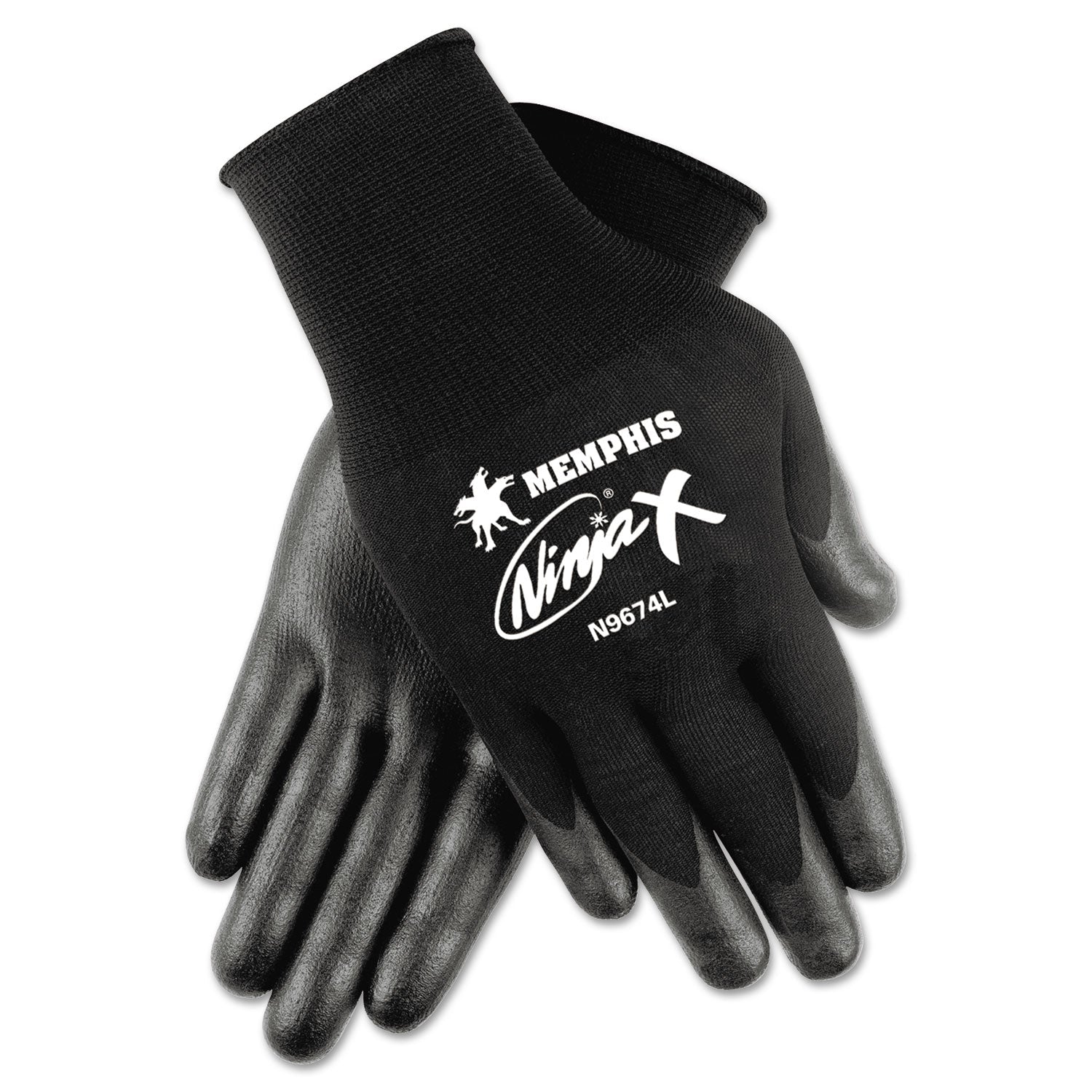 MCR Ninja x Bi-Polymer Coated Gloves, X-Large, Black, Pair