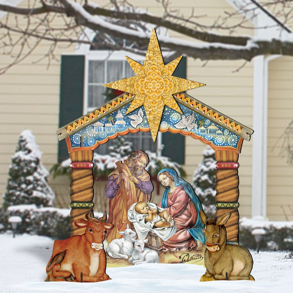 Holy Family Outdoor Nativity Set by G. DeBrekht - Nativity Holiday Decor - 8114030FS