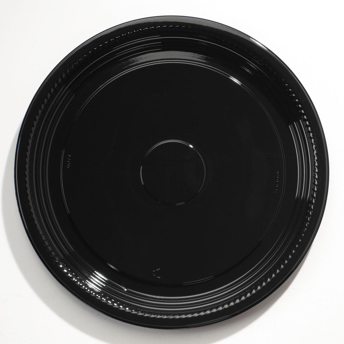 WNA Caterline Casuals Thermoformed Platters, 18" Diameter, Black, Plastic, 25/Carton