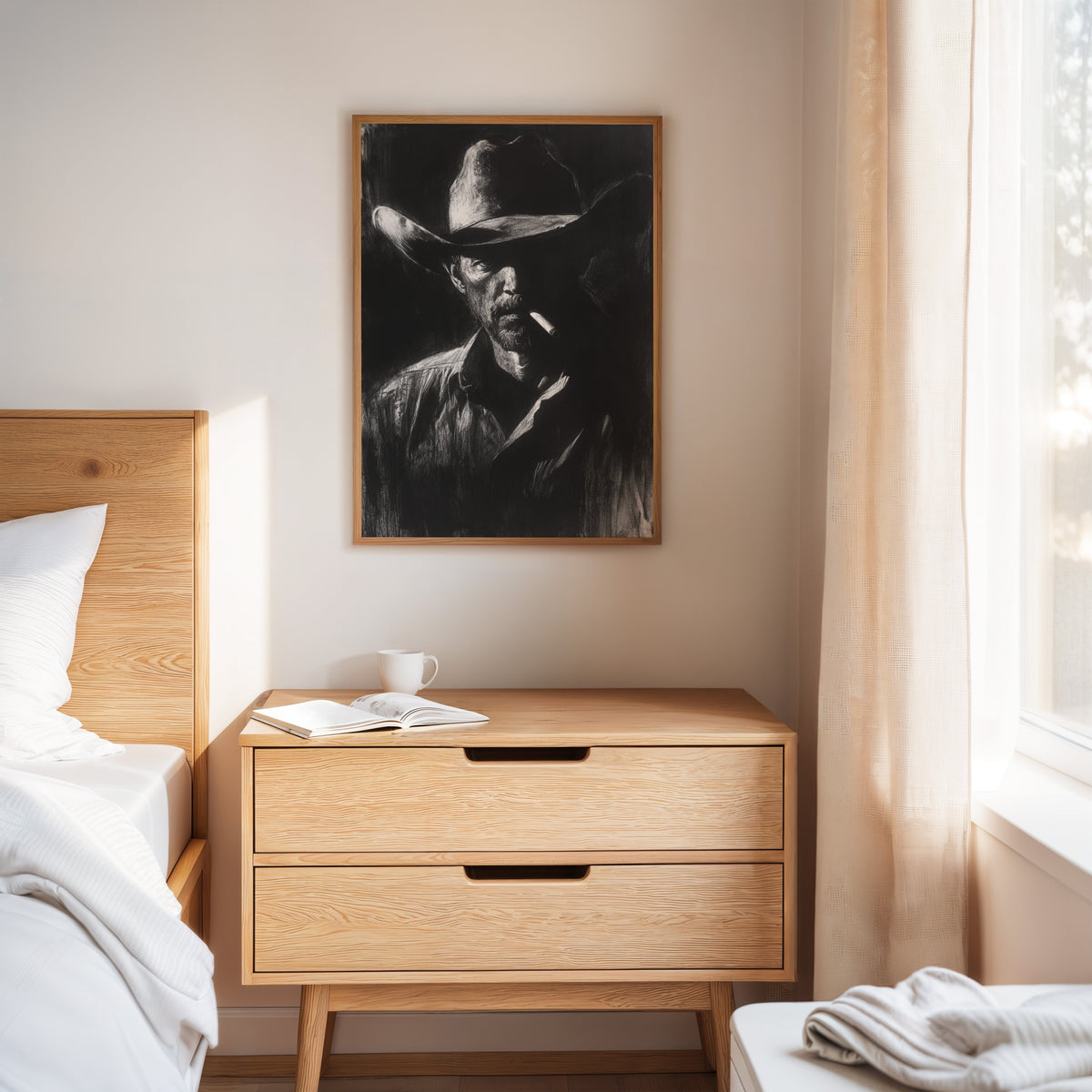 Midnight Cowboy in Charcoal Shadows