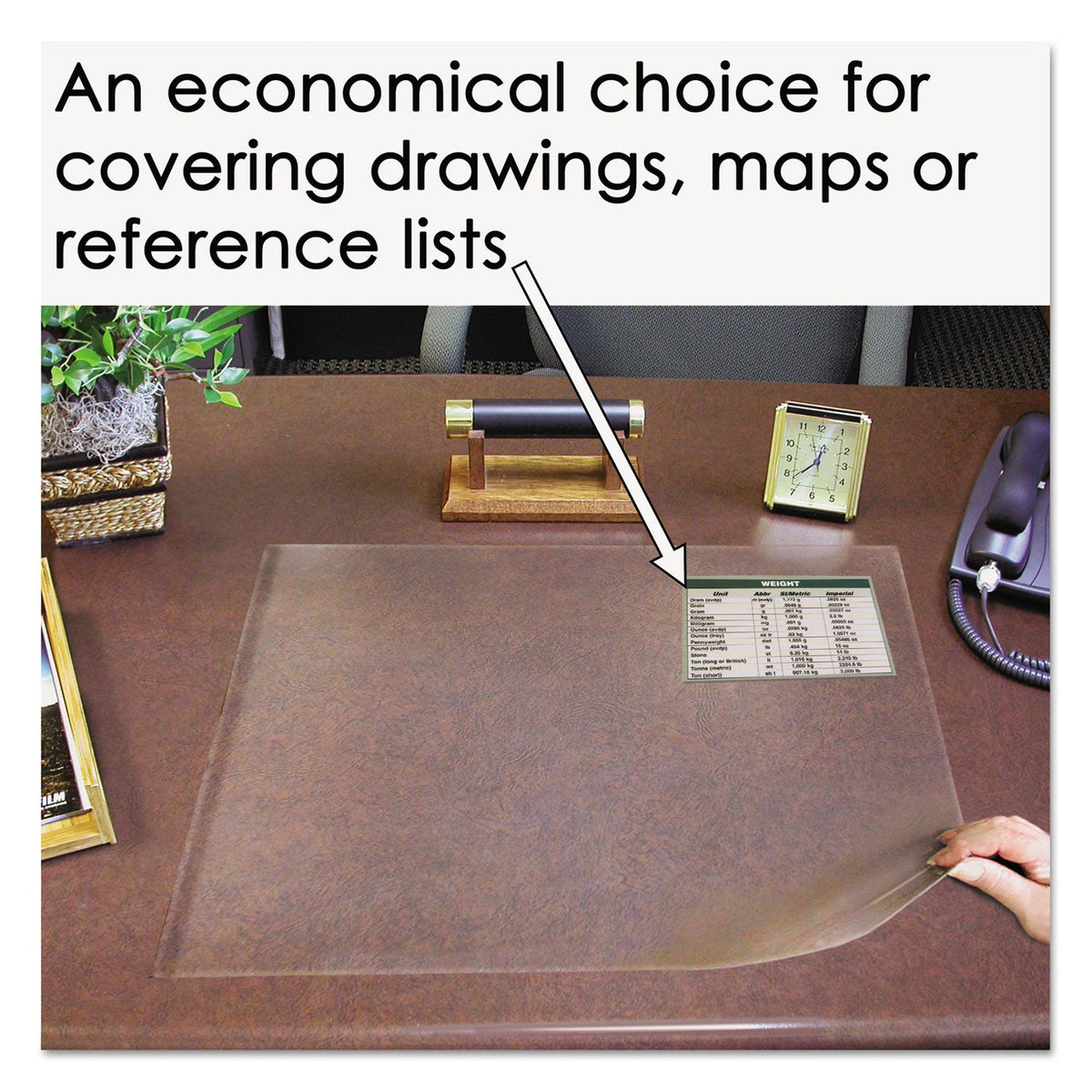 Artistic Second Sight Clear Plastic Desk Protector, with Hinged Protector, 21 x 17, Clear