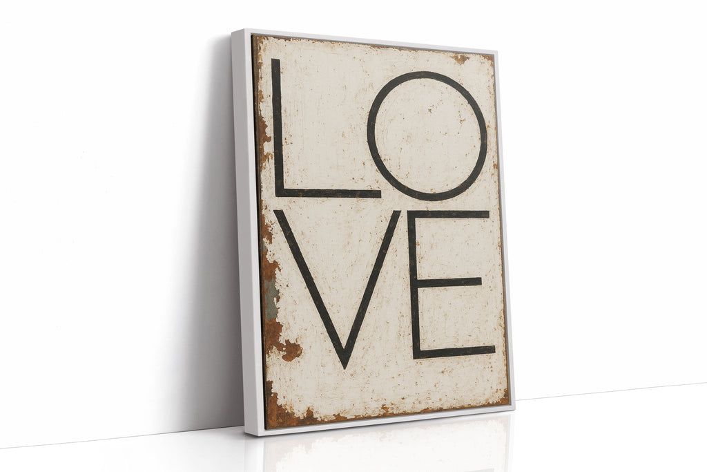 Vintage Modern LOVE Typography Canvas Print