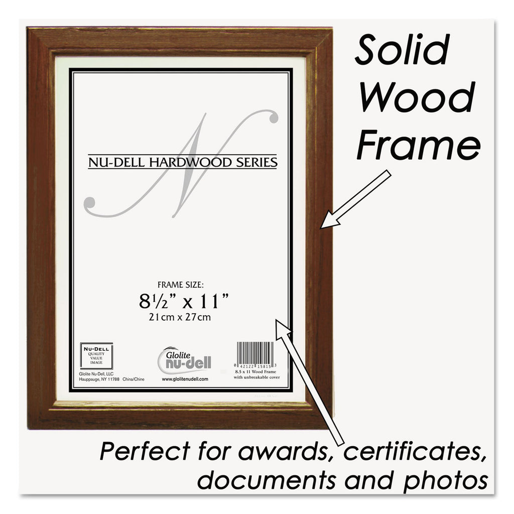 NuDell Solid Oak Hardwood Frame, 8.5 x 11, Walnut Finish