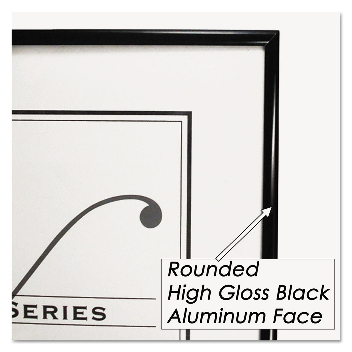 NuDell Metal Poster Frame, Plastic Face, 18 x 24, Black