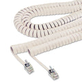 Softalk Coiled Phone Cord, Plug/Plug, 12 ft, Ivory