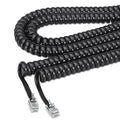 Softalk Coiled Phone Cord, Plug/Plug, 12 ft, Black