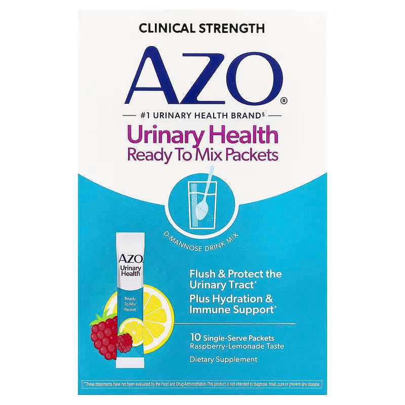 AZO Urinary Health Daily Support Raspberry Lemonade Flavor 10 Count Pack