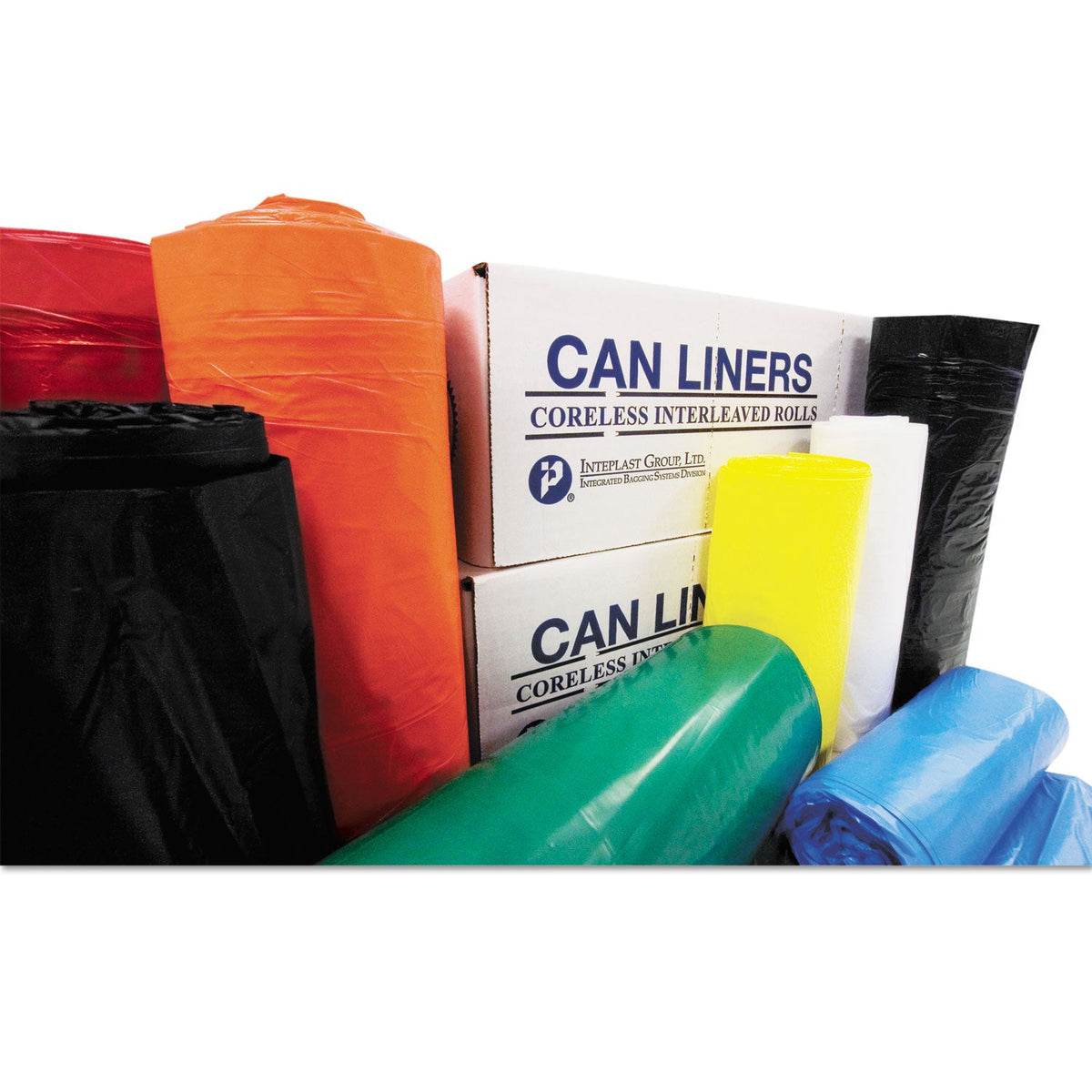 Inteplast Group Institutional Low-Density Can Liners, 10 gal, 1.3 mil, 24" x 23", Red, 250/Carton