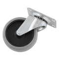 Rubbermaid Non-Marking Plate Casters, Swivel Mount Plate, 4" Wheel, Black/Gray