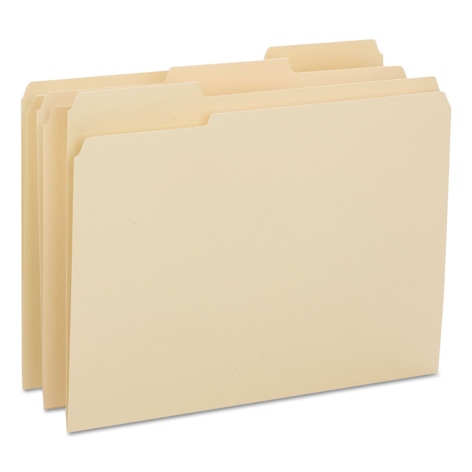 Smead Reinforced Tab Manila File Folders, 1/3-Cut Tabs: Assorted, Letter Size, 0.75" Expansion, 14-pt Manila, 100/Box