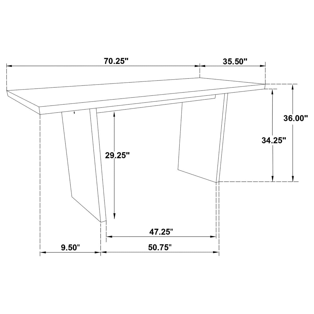 Decker 70-inch Rectangular Wood Counter Height Dining Table Dark Walnut