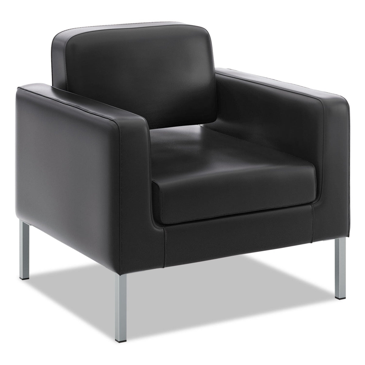 HON Corral Club Chair, 31.5" x 28" x 30.5", Black Seat/Back, Platinum Base