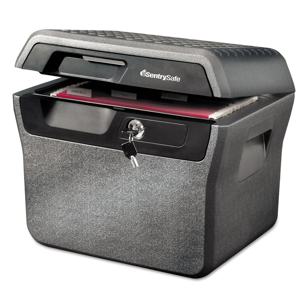 Sentry Waterproof Fire-Resistant File, 0.66 cu ft,16.63w x 13.88d x 14.13h, Charcoal Gray