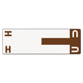 Smead AlphaZ Color-Coded First Letter Combo Alpha Labels, H/U, 1.16 x 3.63, Dark Brown/White, 5/Sheet, 20 Sheets/Pack