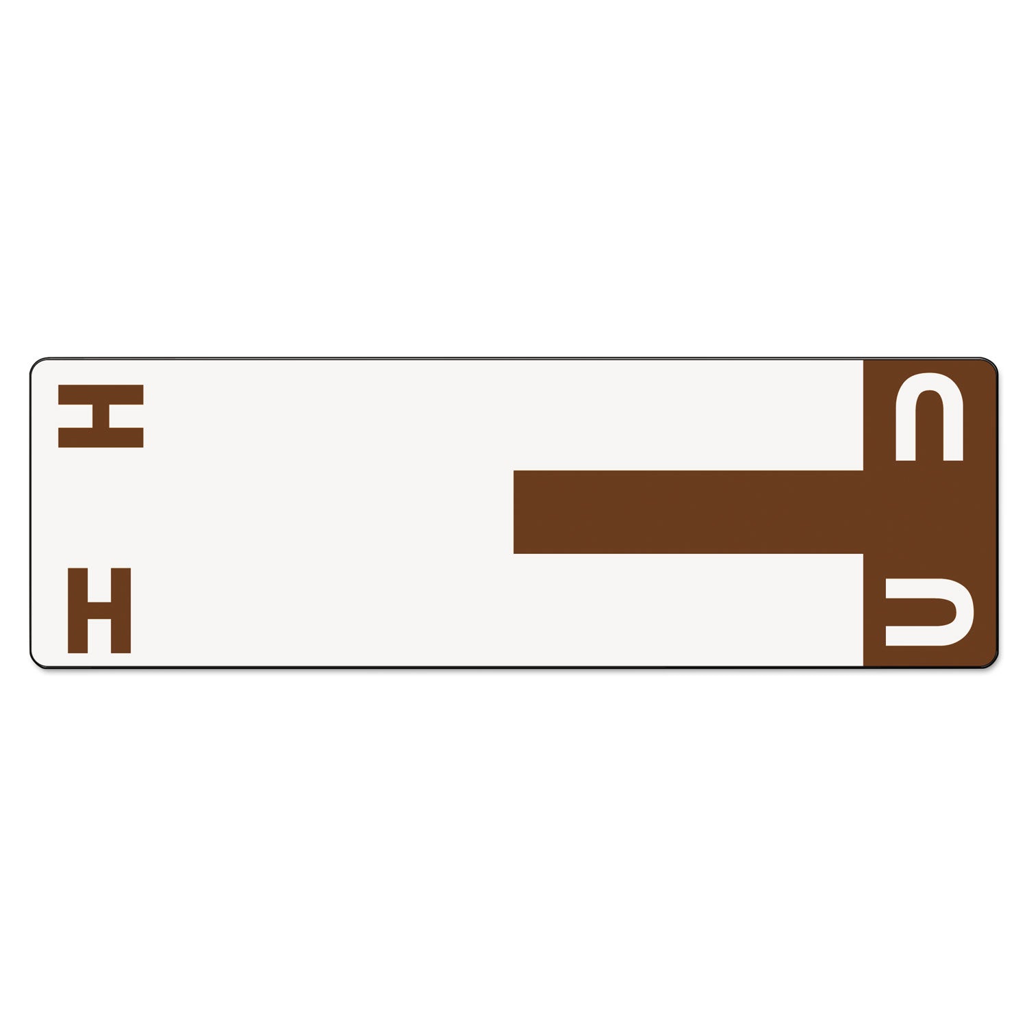 Smead AlphaZ Color-Coded First Letter Combo Alpha Labels, H/U, 1.16 x 3.63, Dark Brown/White, 5/Sheet, 20 Sheets/Pack