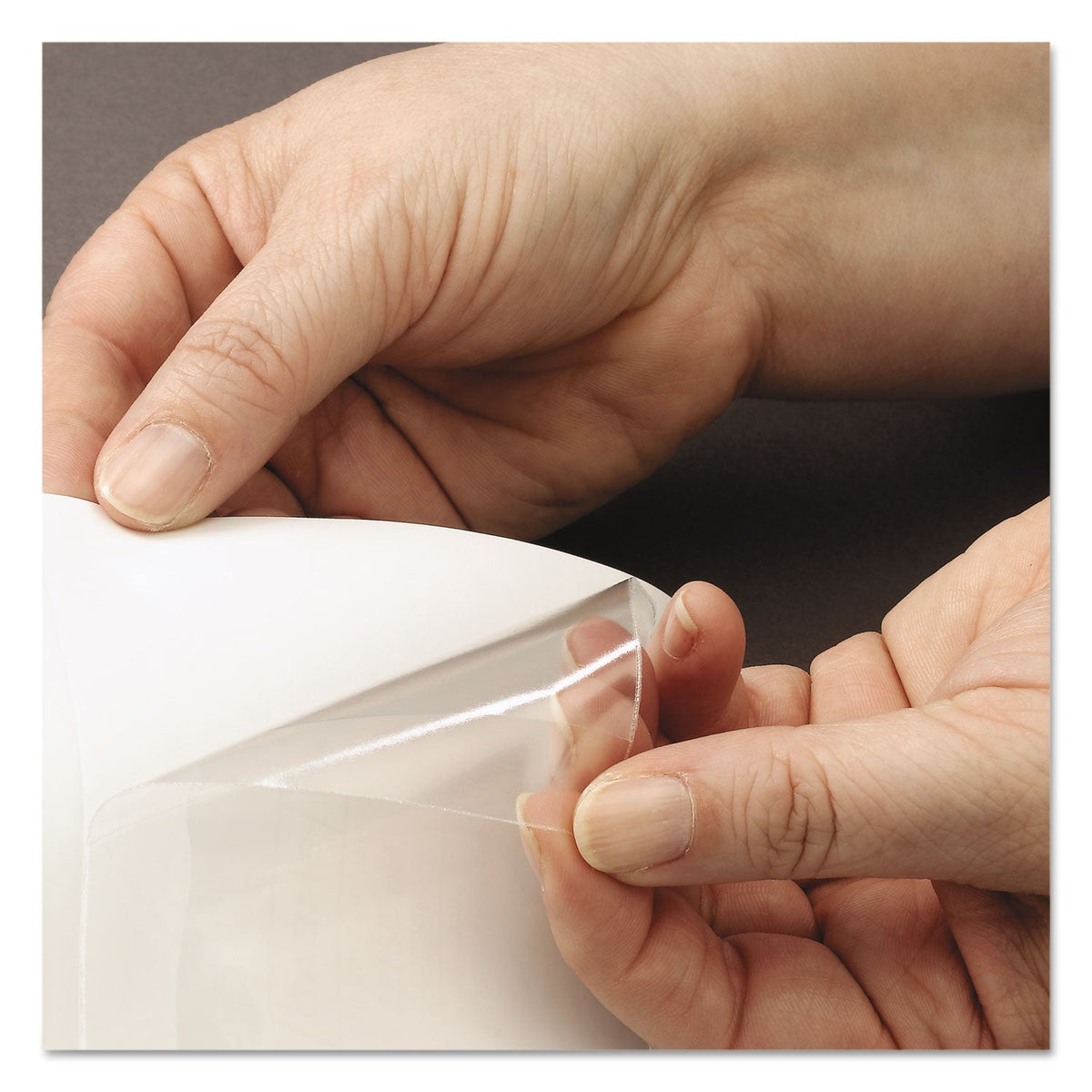 Smead Self-Adhesive Poly Pockets, Top Load, 4.06 x 3, Clear, 100/Box