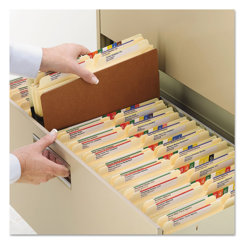 Smead Redrope Drop Front File Pockets, 5.25" Expansion, Legal Size, Redrope, 50/Box