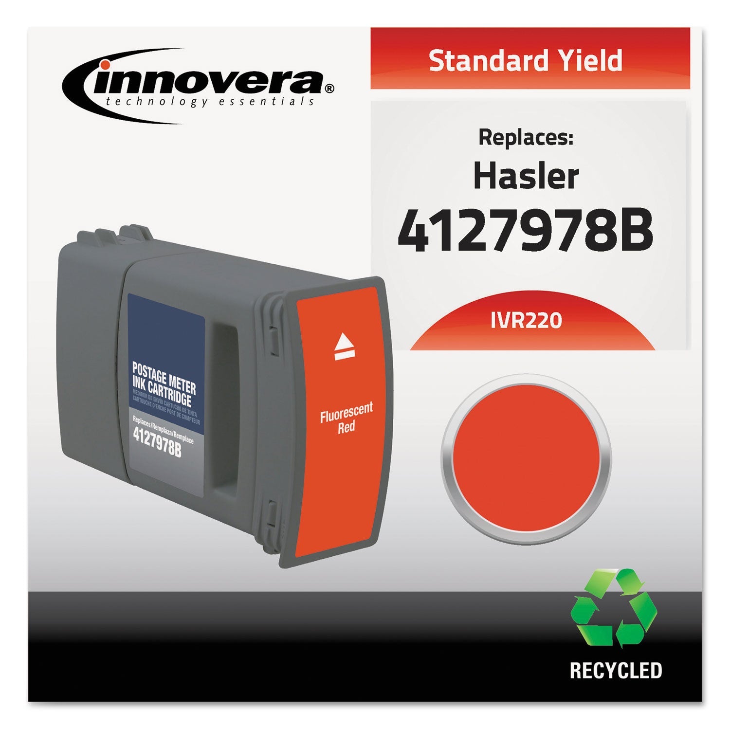Innovera Compatible Red Postage Meter Ink, Replacement for WJ-220 (4127978B)