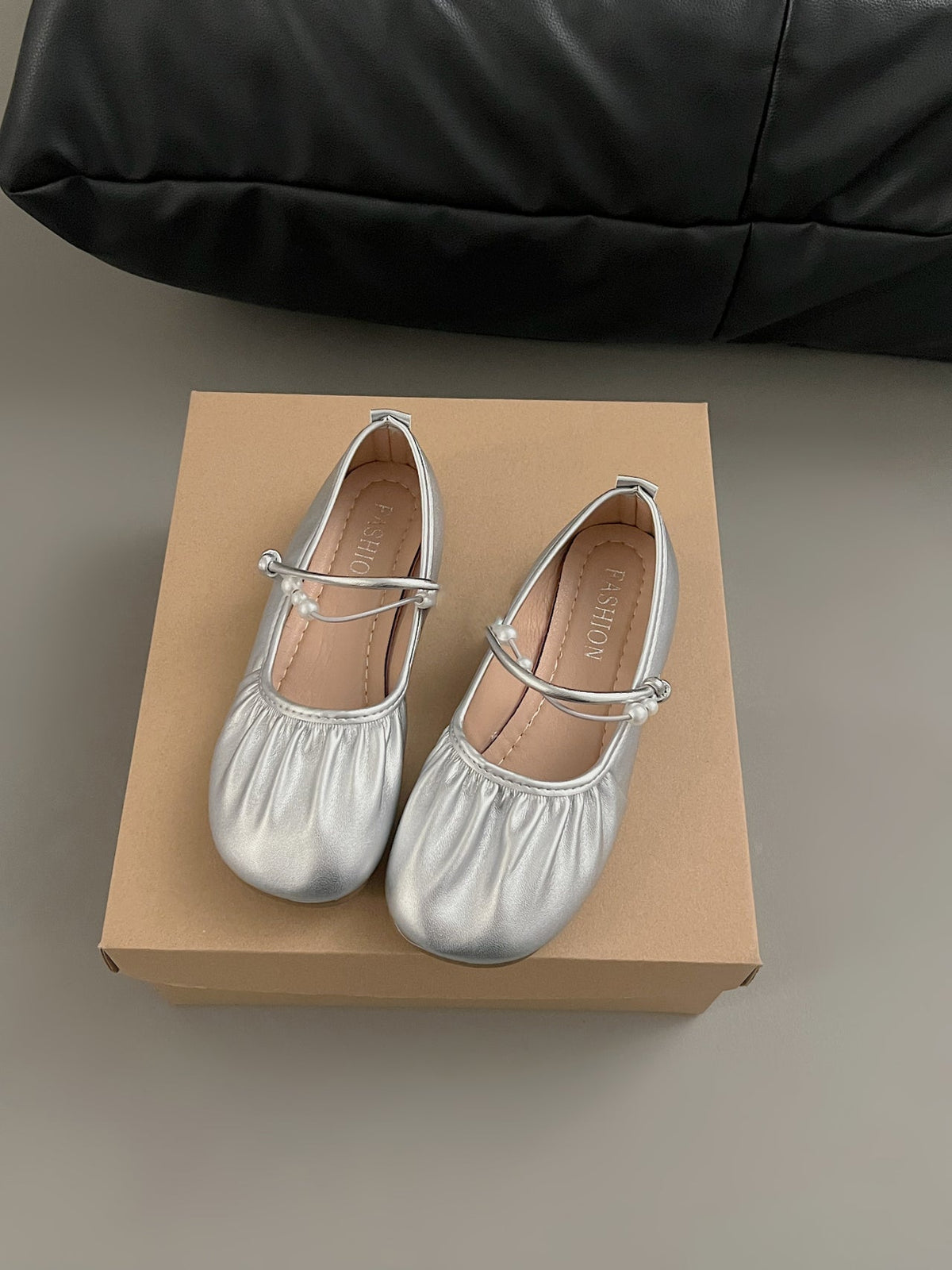 2026 Fall New Silver Mary Jane Loafers, French Gentle Shallow Vamp Flats Women Dress Shoes For Skirts