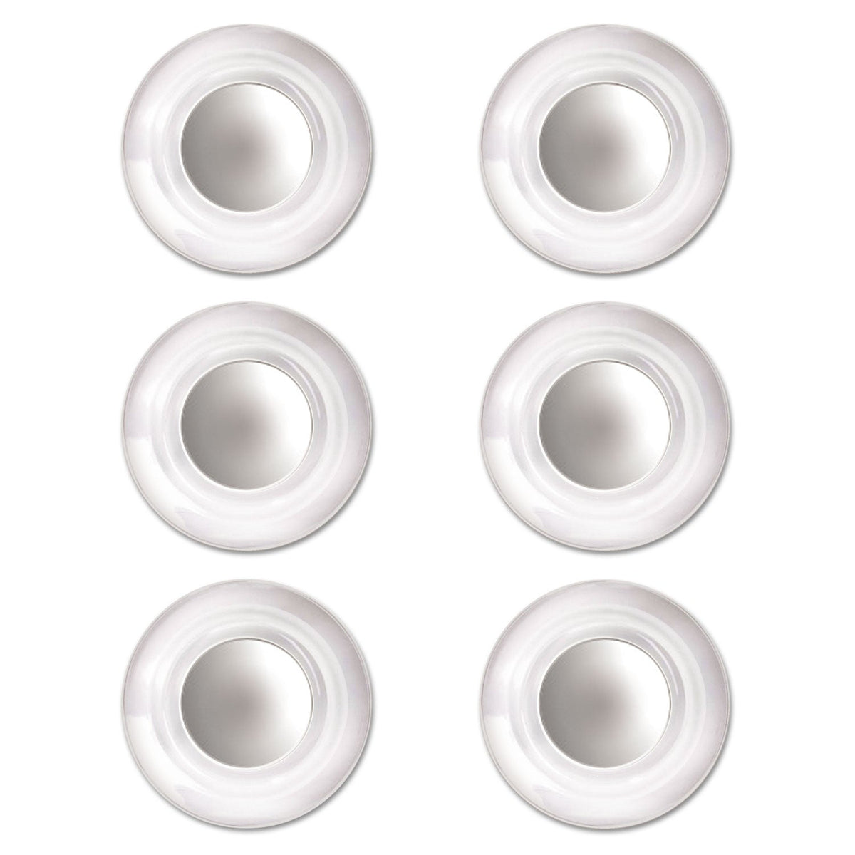 Quartet Glass Magnets, Large, Clear, 0.45" Diameter, 6/Pack