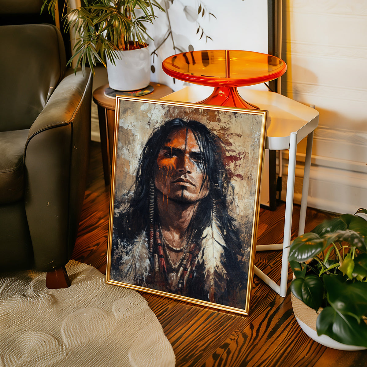 War Paint and Fire Tribal Portrait