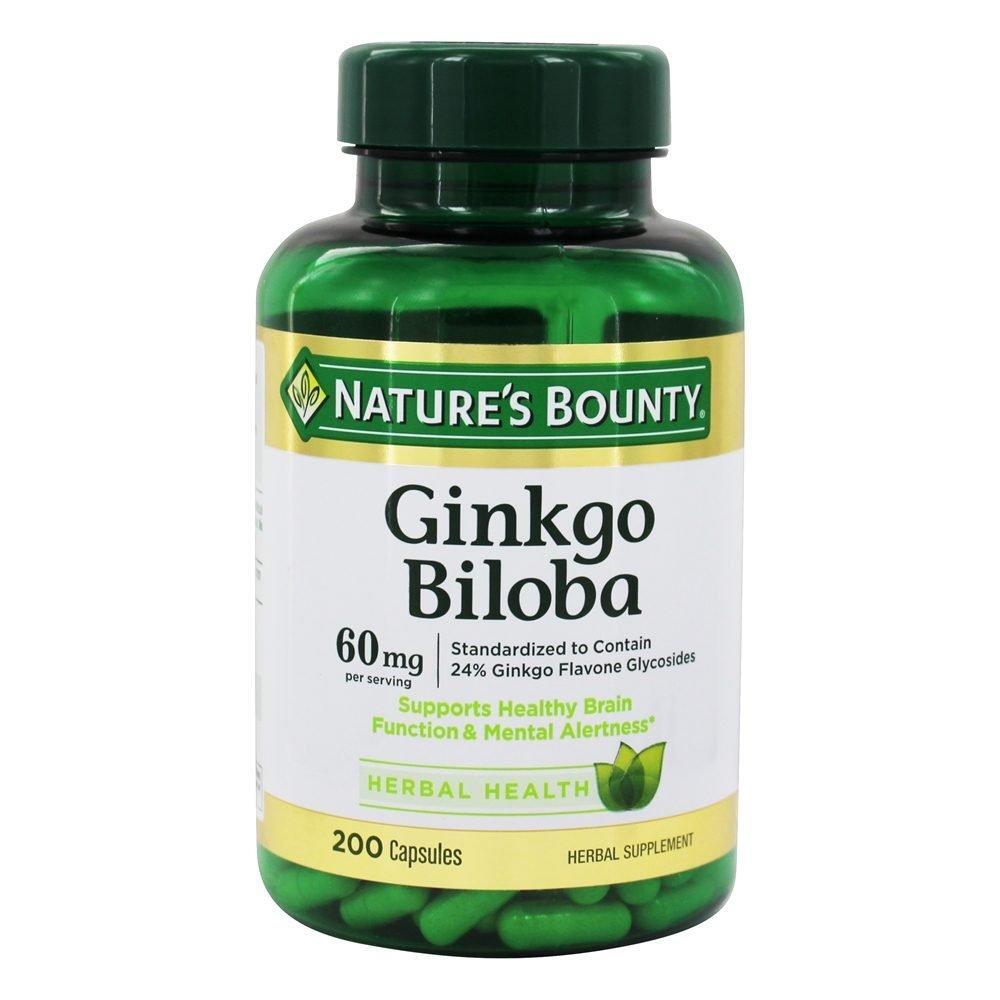 Nature's Bounty® Ginkgo Biloba 60 mg Capsule, 200 EA
