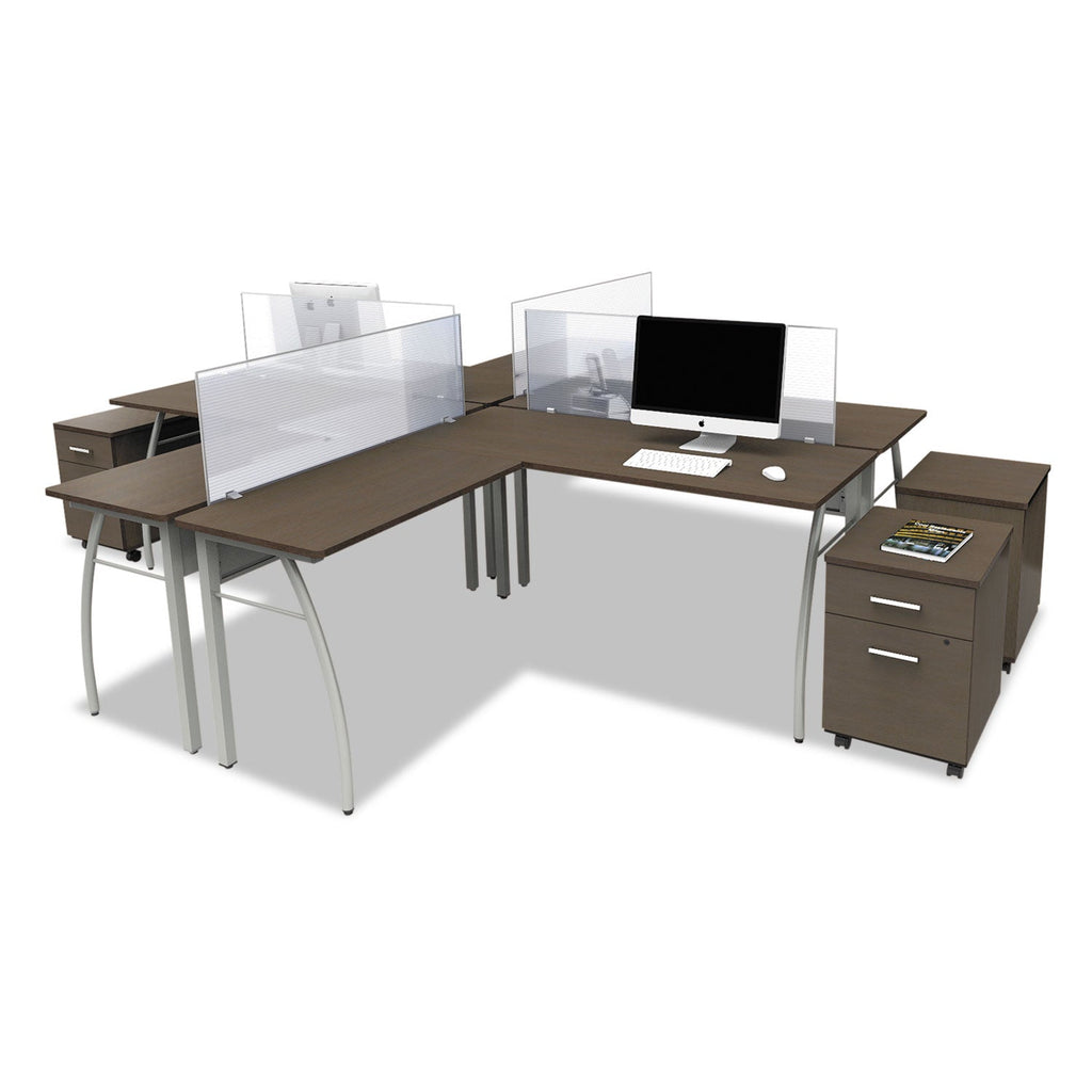 Linea Italia Trento Line Dividing Panel, Polycarbonate, 47.13w x 1.75d x 15.5h, Translucent