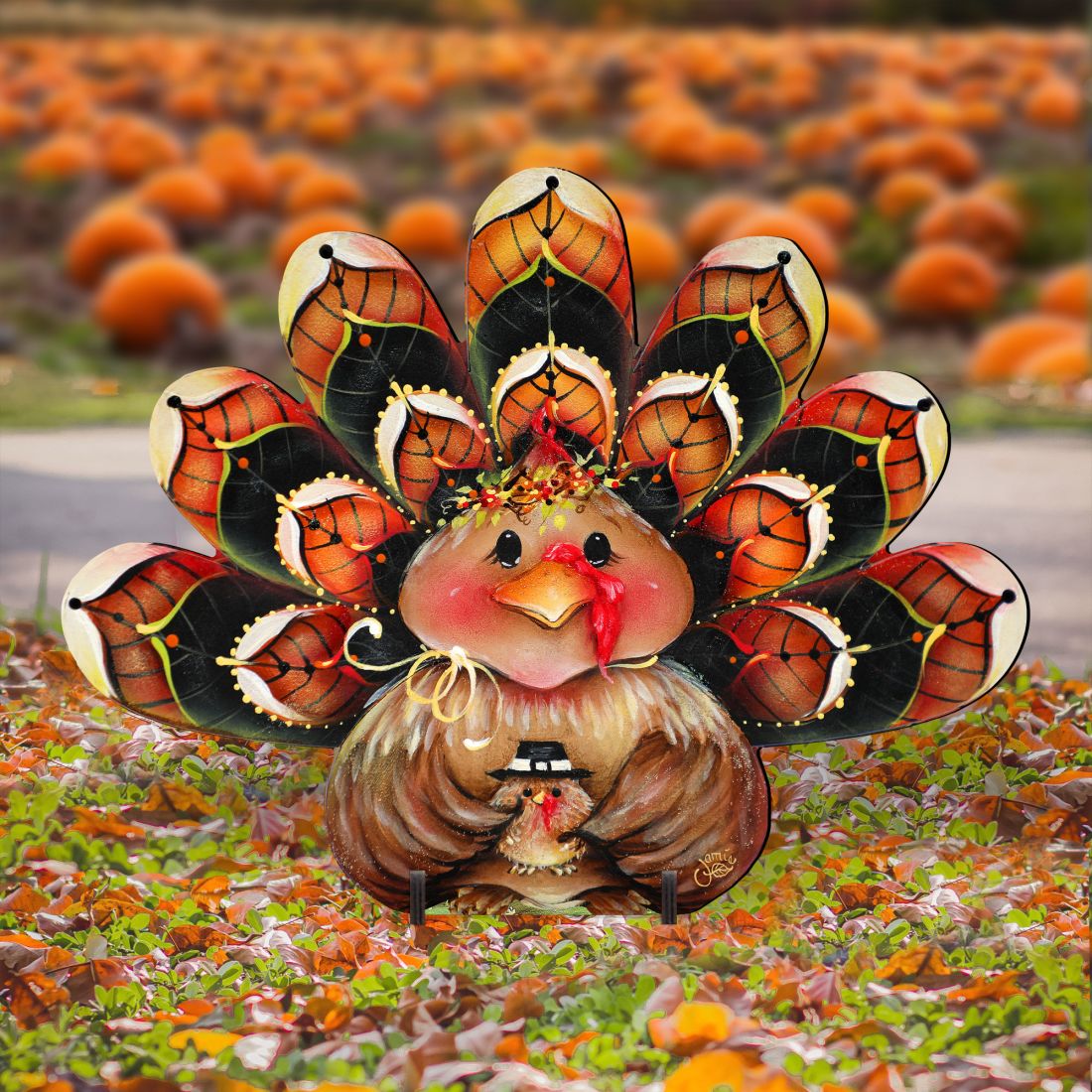 Be Thankful Turkey Sitter Halloween Outdoor Decor by Jamie Mills-Price - Thanksgiving and Halloween Decoration - 8457702F