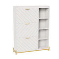 Shoe Cabinet with 3 Flip Drawers & Open Shelves, Modern Entryway Shoe Storage Cabinet Slim, Narrow Hidden Shoe Rack for Heels