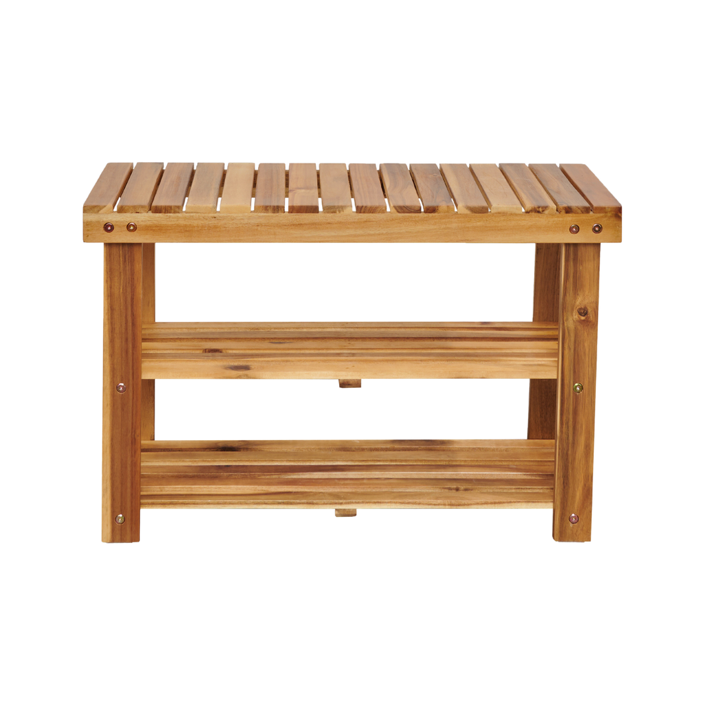 Acacia Wood Shoe Rack Bench Strong Weight Bearing Upto 200 LBS Best Ideas For Entryway Frontdoor Bathroom, Natural Color.