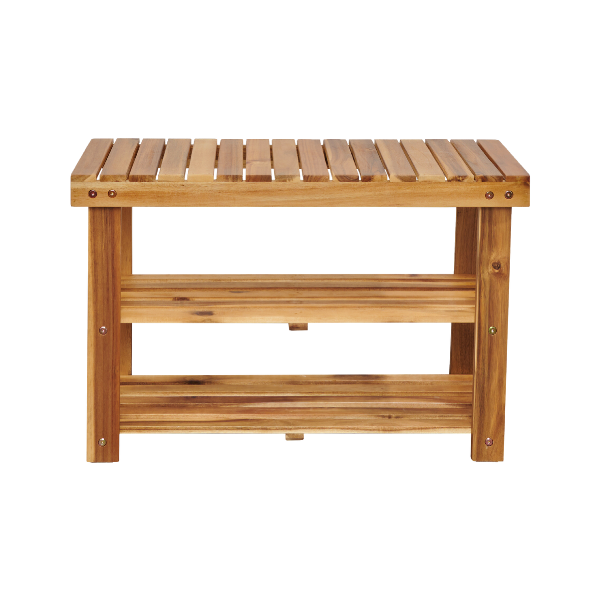 Acacia Wood Shoe Rack Bench Strong Weight Bearing Upto 200 LBS Best Ideas For Entryway Frontdoor Bathroom, Natural Color.