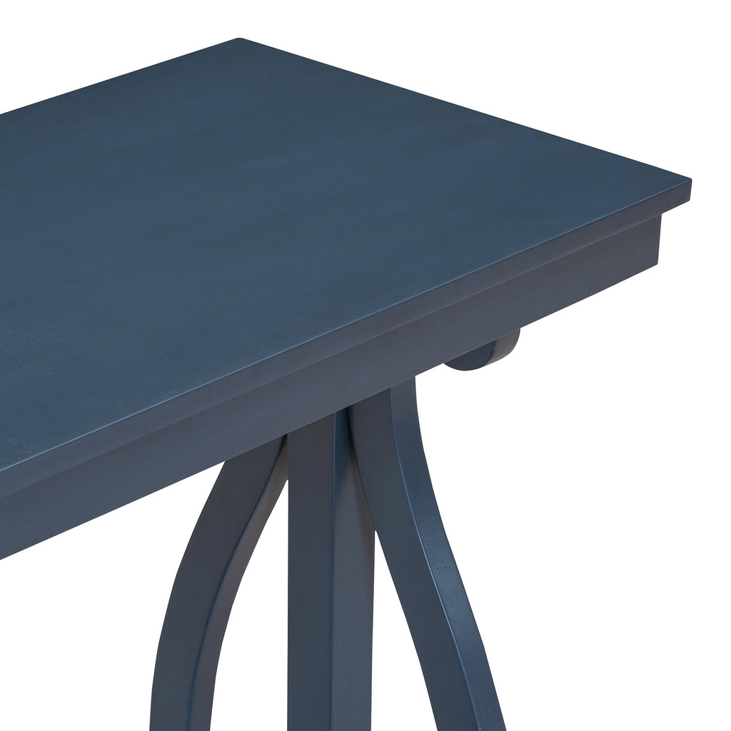 48-Inch Rustic Vintage Console Table --- Farmhouse Style Entryway Table with Open Shelf and Sturdy Construction (Navy)