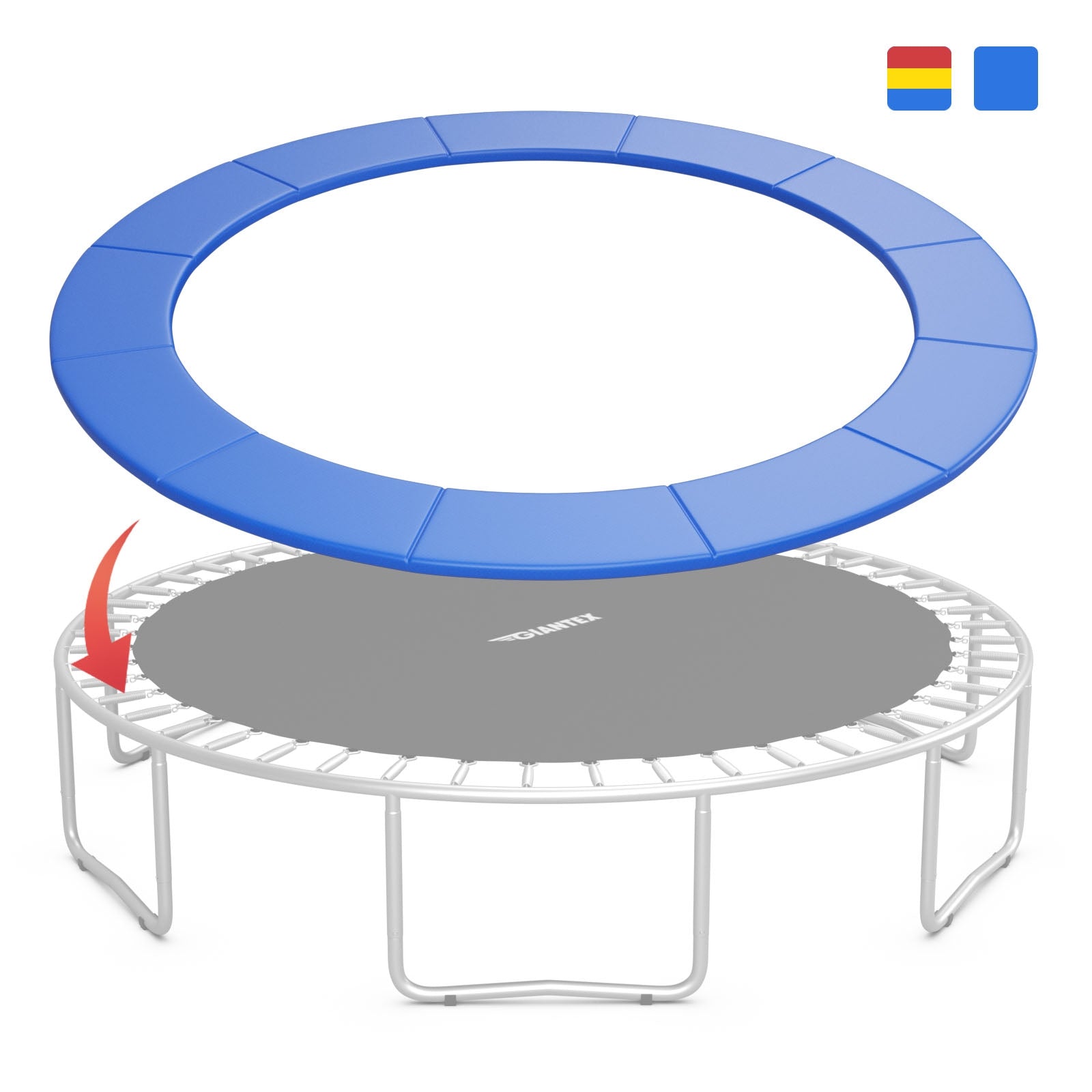 8/10/12/14/15/16 Feet Universal Trampoline Spring Cover-Multicolor