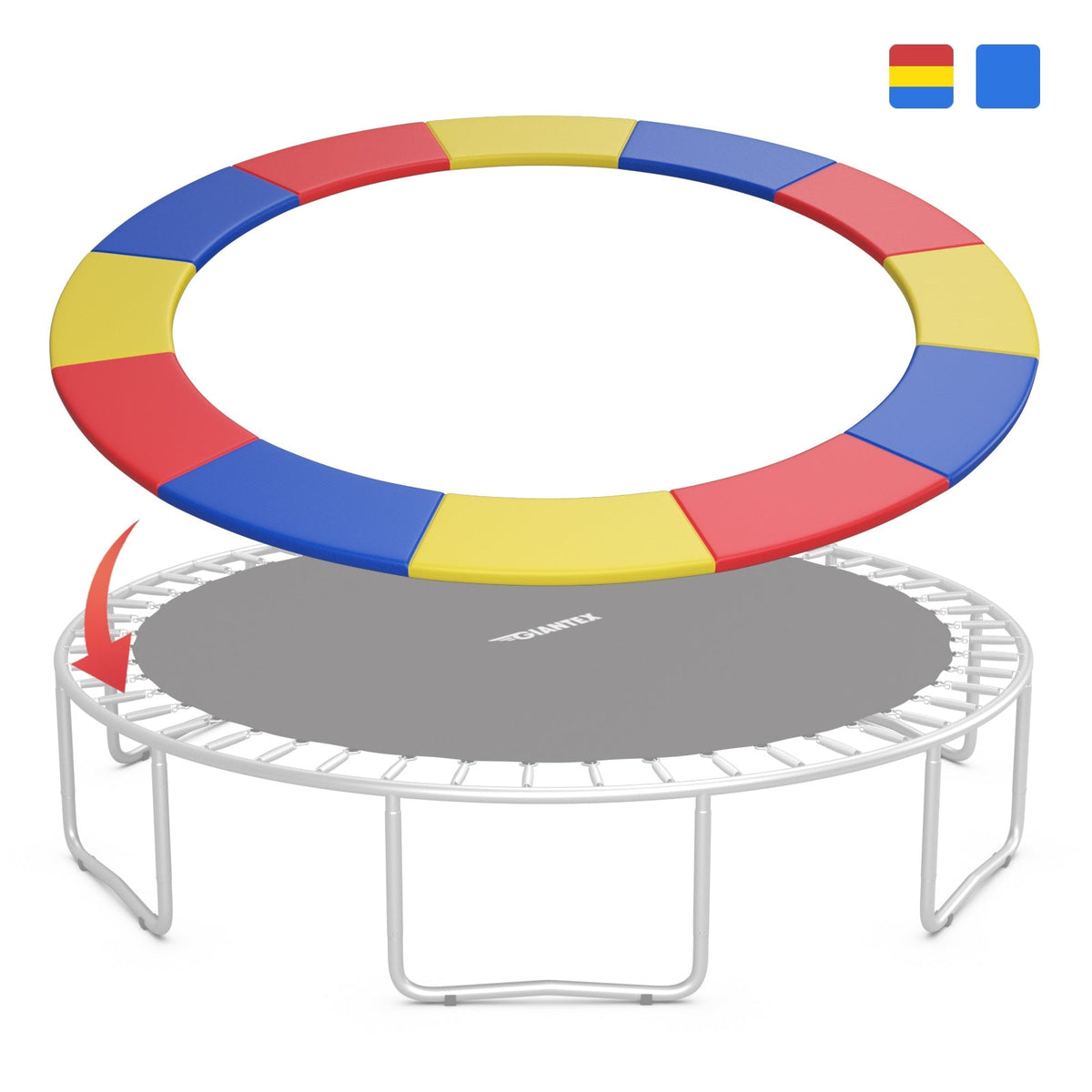 8/10/12/14/15/16 Feet Universal Trampoline Spring Cover-Multicolor